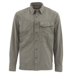 Simms International Angler Fly Fishing Guide Green Long Sleeve Button Up Shirt